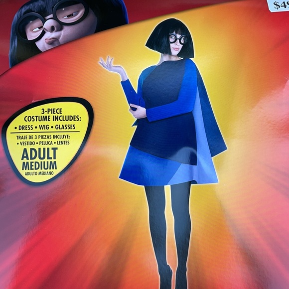 edna mode blue dress READY-to-SHIP Edna Mode Inspired Skater Dress: Long Sleeve Disneybound Costume XL